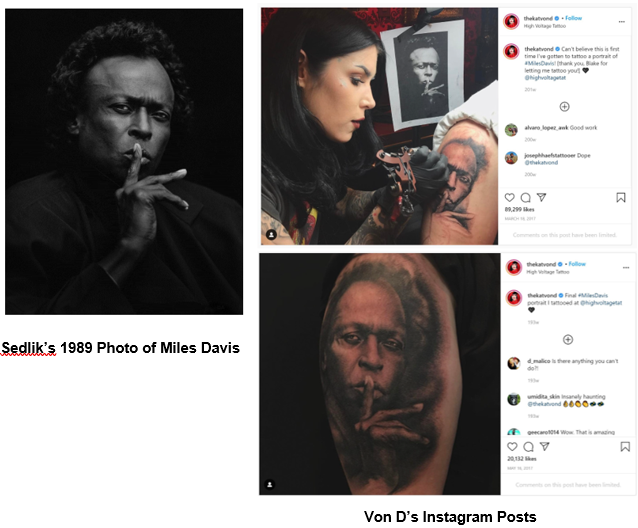 Kat Von D’s Miles Davis Tattoo Didn't Infringe Reference Photo, Jury ...
